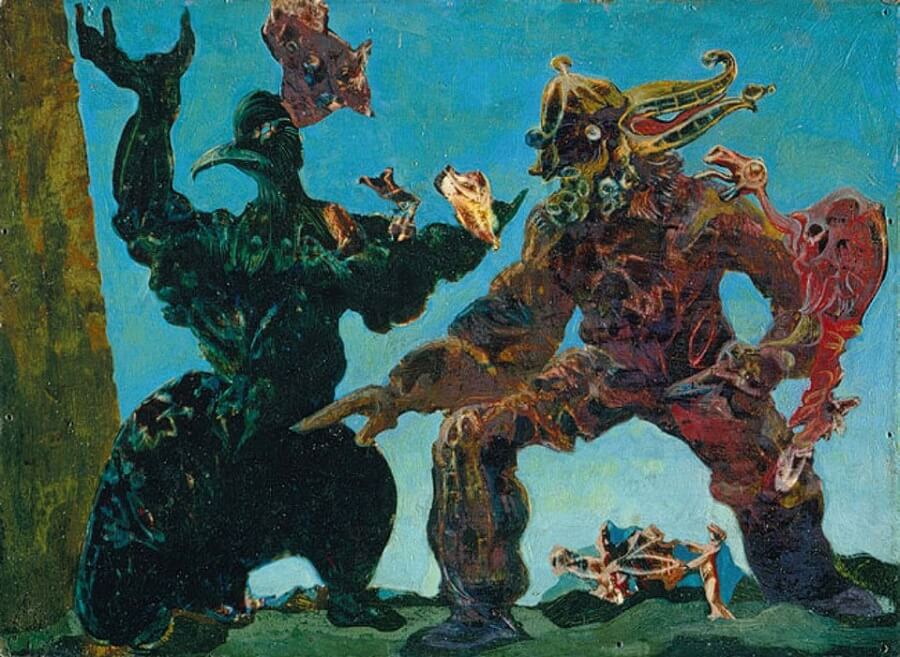 Surrealist Paintings-The Barbarians-Max Ernst 1937-article material