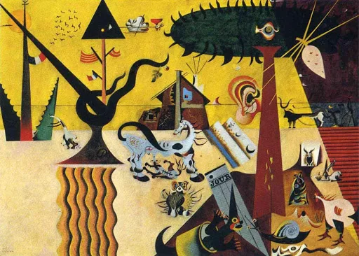 Surrealist Paintings-The Tilled Field-Joan Miro 1923-24-article material